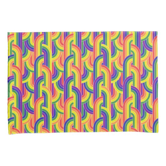 Modern regenboogpatroon kussensloop (Voorkant-Rechts)