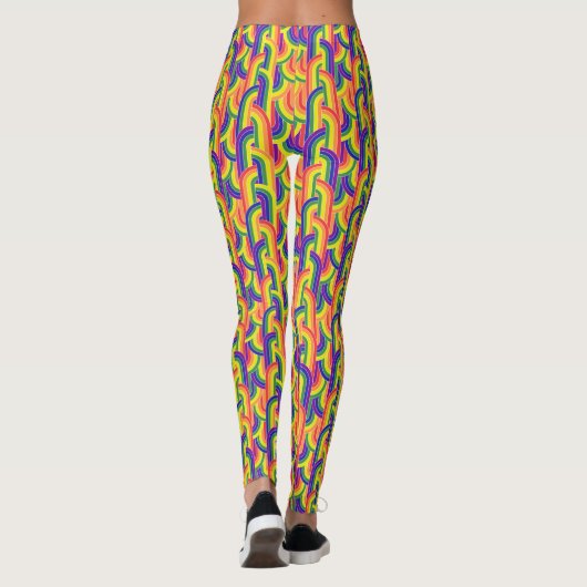Modern regenboogpatroon leggings (Achterkant)