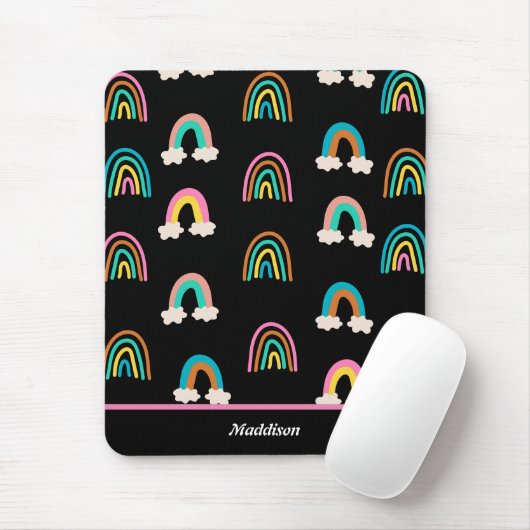 Modern regenboogpatroon muismat (Met muis)