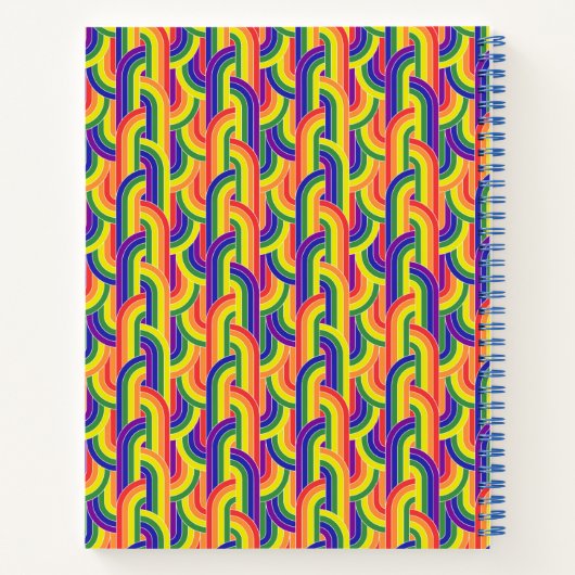 Modern regenboogpatroon notitieboek (Achterkant)