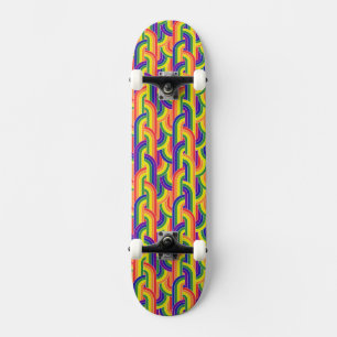 Modern regenboogpatroon persoonlijk skateboard