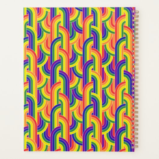 Modern regenboogpatroon planner (Achterkant)