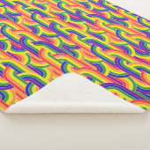 Modern regenboogpatroon sherpa deken (3/4)