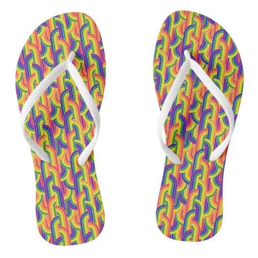 Modern regenboogpatroon teenslippers (Voetbed)