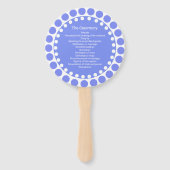 Modern Regency Blue Stippen Trouwprogramma Fan Handwaaier (Voorkant)