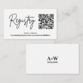 Modern register | Huwelijksregister QR Code Informatiekaartje (Voorkant / Achterkant)