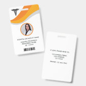Modern Registered Zurse Foto ID Badge (Voor- en achterkant)