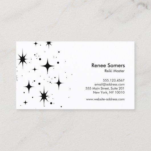 Modern Reiki Master Energy Massage Visitekaartje (Achterkant)