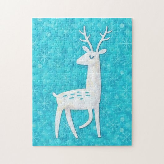 Modern Reindeer Art Snowflakes Christmas Holiday Legpuzzel (Verticaal)