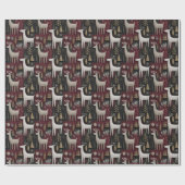 Modern Reindeer Christmas Gift Wrap in Festive Red Cadeaupapier (Vlak)