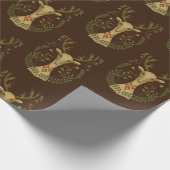 Modern Reindeer Folk Art  wrapppapier Sh Cadeaupapier (Hoek)