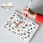 Modern Reindeer Pattern Personalized Christmas Inpakpapier Vel