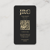 Modern Reisbureau Black Gold Wereldbol Traveller Visitekaartje (Achterkant)