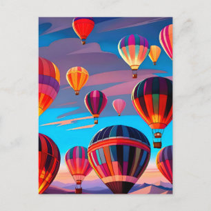 Modern Reizen Heet Lucht Ballon Lucht Festival Feestdagenkaart