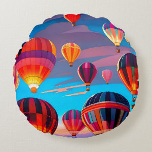 Modern Reizen Heet Lucht Ballon Lucht Festival Rond Kussen