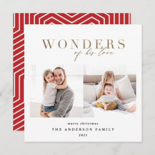 Modern religieus goud 2 foto geometrisch kerstfees feestdagenkaart