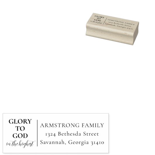 Modern religieus kerst retour adres rubberstempel (Gestempeld)