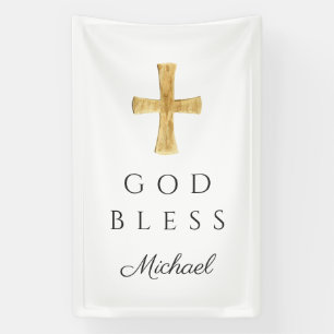 Modern religieus kruis God zegene Spandoek