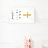Modern religieus kruis God zegene Spandoek (Insitu)
