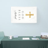 Modern religieus kruis God zegene Spandoek (Beurs)