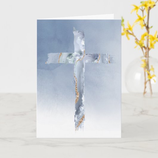 modern religieus kruis kaart (Gele Bloem)