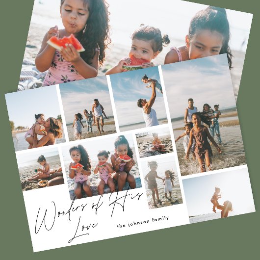 Modern Religious 9 Photo Wonders of His Love Feestdagenkaart