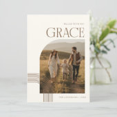 Modern Religious Christian Family Photo Christmas Feestdagenkaart (Staand voorkant)