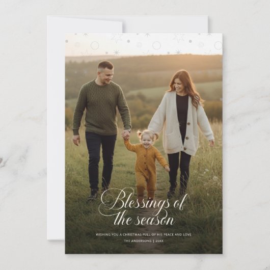 Modern Religious Christian Family Photo Christmas Feestdagenkaart (Voorkant)