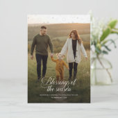 Modern Religious Christian Family Photo Christmas Feestdagenkaart (Staand voorkant)