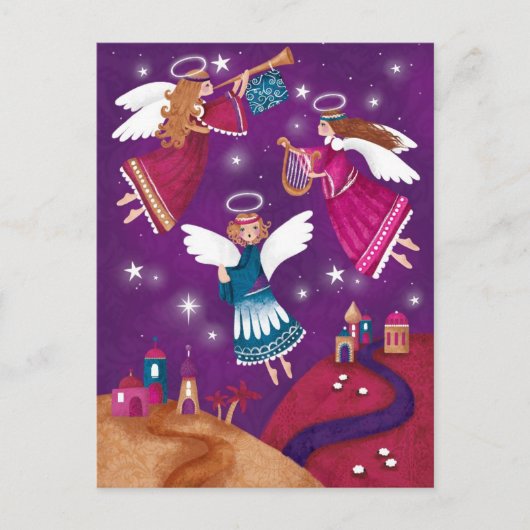 Modern religious Chritmas, three angels Briefkaart (Voorkant)