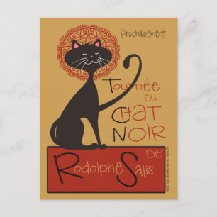 Modern Remake van Le Chat Noir Black Cat Briefkaart
