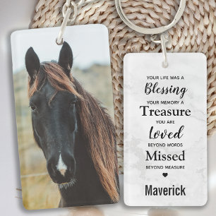 Modern Remembrance Custom Photo Pet Memorial Sleutelhanger