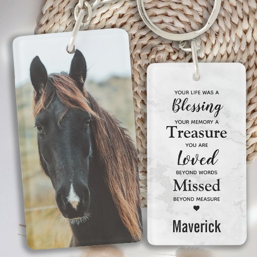 Modern Remembrance Custom Photo Pet Memorial Sleutelhanger
