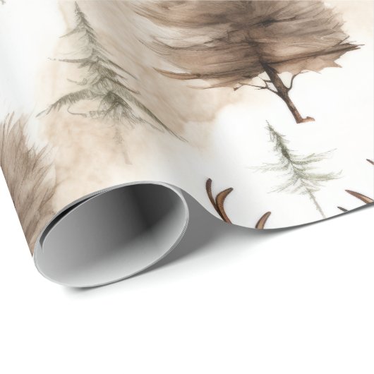 Modern  Rendier Kerst inpakpapier (Rol Hoek)