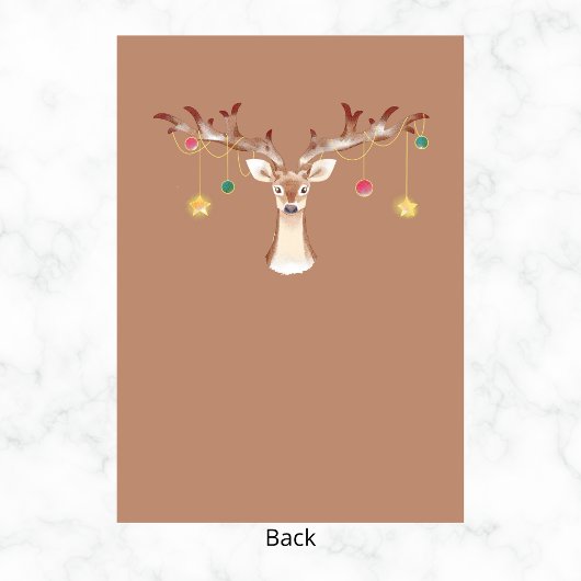 Modern Rendier Kerstfeest Bruin Kaart