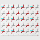 Modern rendier met sjaal cadeaupapier (Vlak)