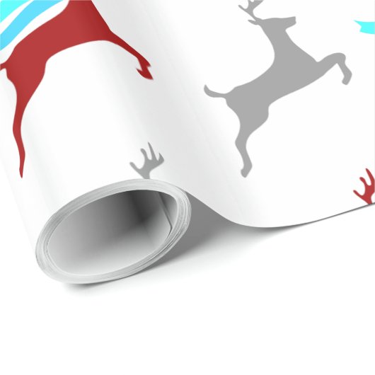 Modern rendier met sjaal cadeaupapier (Rol Hoek)