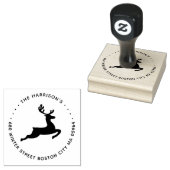 Modern rendier retouradres rubberstempel (Gestempeld)