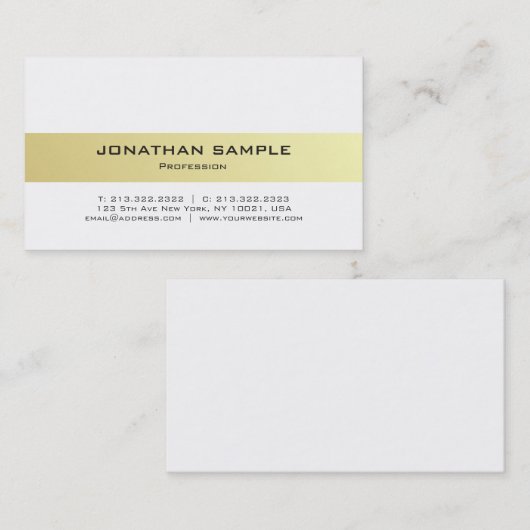Modern rendy elegant goudvormig design luxe visitekaartje (Voorkant / Achterkant)