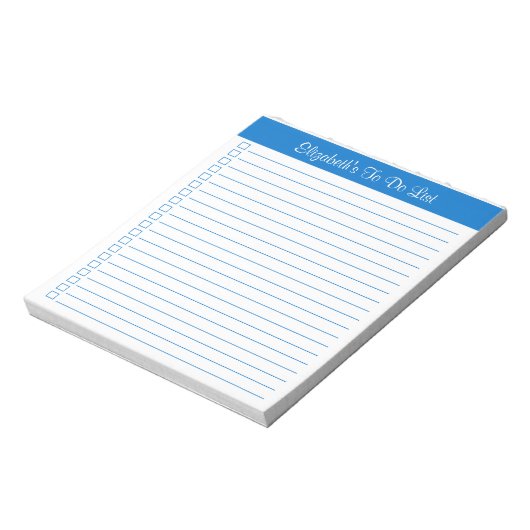 Modern rendy medium blue column checklist notitieblok (Linkerzijde)