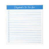 Modern rendy medium blue column checklist notitieblok (Voorkant)