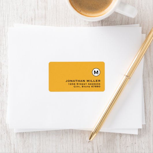 Modern rendy Monogram Return Address Label (Insitu)