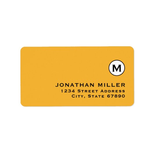 Modern rendy Monogram Return Address Label (Voorkant)