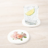 Modern rendy Sjabloon Elegant Rozen Design Zandsteen Onderzetter (Zijkant)