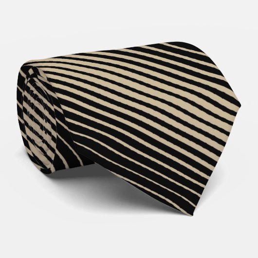 Modern Rep Black Tan Stropdas (Opgerold)