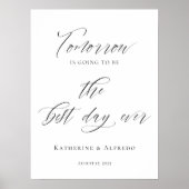 Modern repetitie diner de avond voor ontvangst poster (Voorkant)