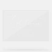 Modern repetitie diner transparant welkom acryl bord (Voorkant)