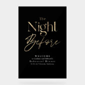 Modern repetitie diner zwart welkom acryl bord (Voorkant)