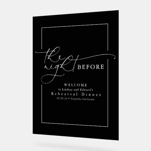 Modern repetitie diner zwart welkom acryl bord (Hoek)