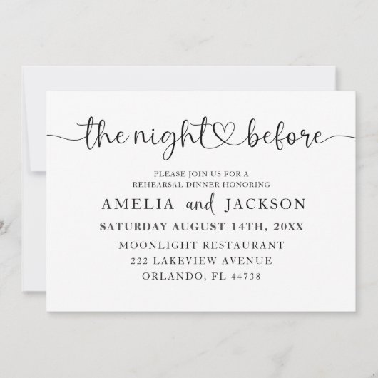 Modern repetitie diner zwart-wit kaart (Voorkant)